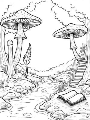 Colossal Mushrooms and a Sparkling Stream