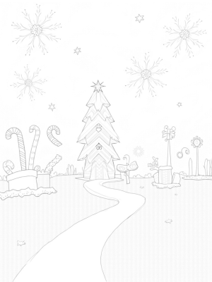 Giant Snowflakes and Candy Cane Christmas Tree