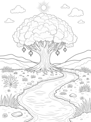 The Tree of Life in a Serene Garden