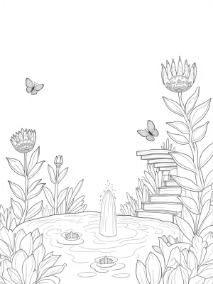 Towering Flower Crowns in a Magical Garden