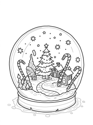 Holiday Village in a Snow Globe