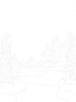 Enchanting Ice Palace Surrounded by Snowflakes