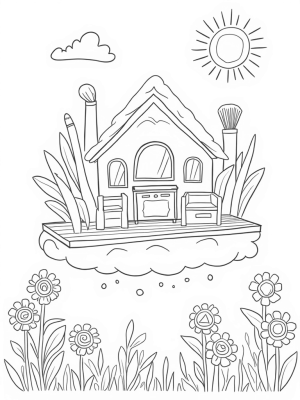 Floating Dreamhouse with Giant Vanity and Flower Garden