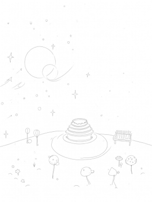 Cosmic Garden of Flower Planets and Stardust Fountain