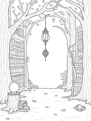 Enchanted Library Inside a Giant Tree