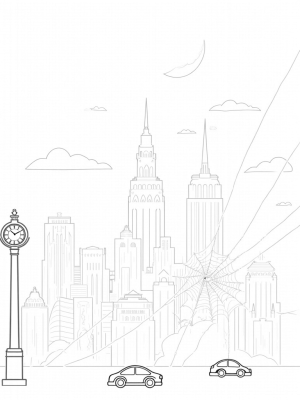 Twisted Skyscrapers and Spider Webs at Dusk