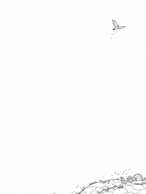 Ancient Titan Wall with Gears and a Floating Airship