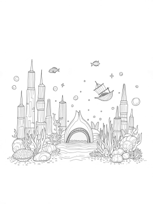 Underwater City with Shark Fountain