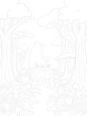 Whimsical Forest with Gruffalo and Woodland Creatures