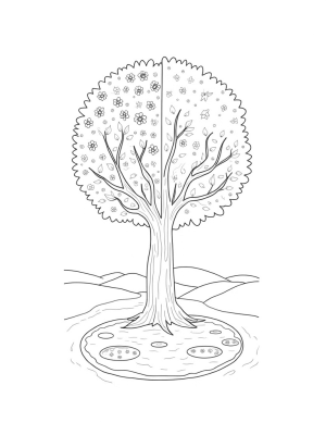 Four Seasons Tree with Reflective Pond