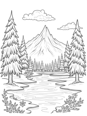 Frozen Forest with Ice Crystal Trees