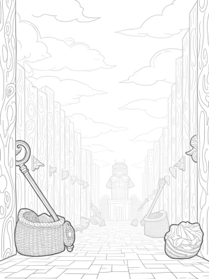 Giant Key and Titan Shadows in a Cityscape