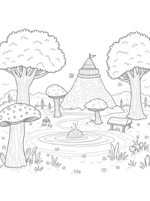 Food Forest with Broccoli Trees and Chocolate Fountain
