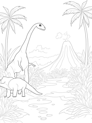 Colossal Brachiosaurus in a Prehistoric Jungle