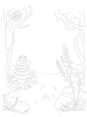 Gruffalo Footprint in a Forest Clearing