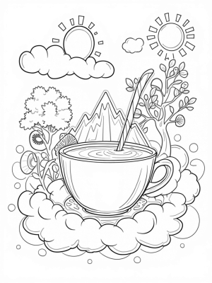 Colossal Boba Tea Cup on a Cloud