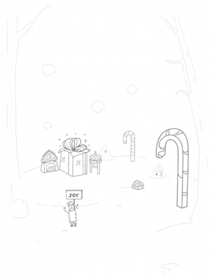 Candy Cane Pathway in a Winter Wonderland