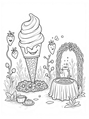 Smiling Strawberries and a Giant Ice Cream Cone