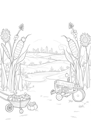 Oversized Vegetables and a Vintage Tractor on the Farm