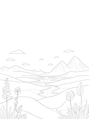 Mystical Hills with Twisting Trees and Crystal Peaks