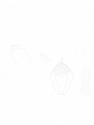 Fruit Garden with Giant Strawberries and Sweet Treats