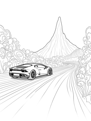 Floating Lamborghini Above a Mechanical Garden