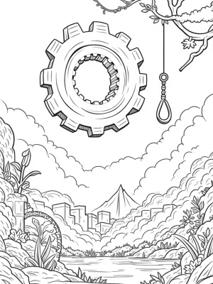 Colossal Gear with Titan Silhouette