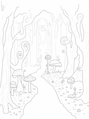 Candy Cane Trees and Gruffalo's Face in the Forest