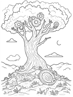 Colossal Tree with Gears and Titan Masks