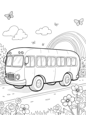 Fruit-Shaped Bus on a Candy Road