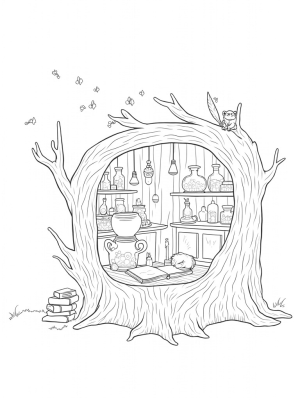 Potion Laboratory in a Twisted Tree
