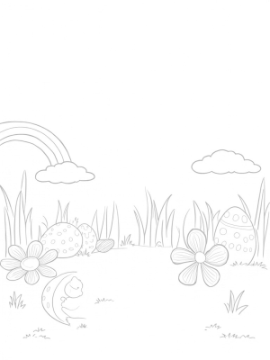 Oversized Easter Eggs in a Colorful Meadow