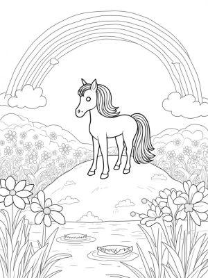 Majestic Pony in a Whimsical Meadow