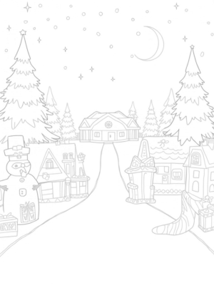 Gingerbread Village in a Winter Wonderland