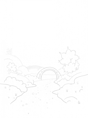 Magical Meadow with Pony Clouds and Rainbow