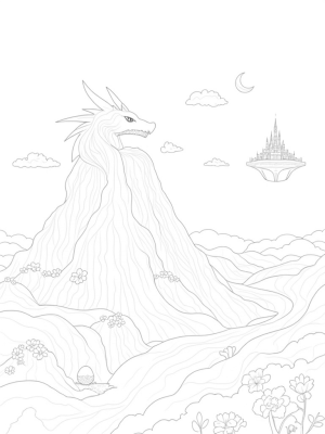 Dragon Head Mountain with Winding River and Floating Islands