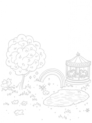 Candy Cane Tree and Pony Hoofprint Flowers in a Meadow