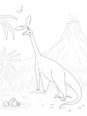 Brontosaurus in a Prehistoric Jungle