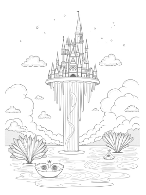 Crystal Castle in the Cloudy Sky