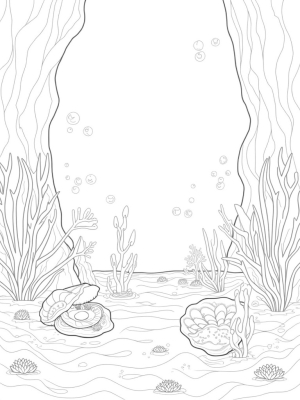 Underwater Garden with Glowing Pearl and Coral