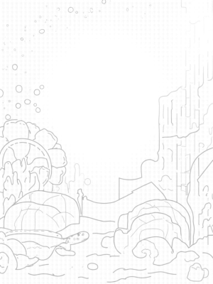 Underwater Garden with Sea Turtle and Seashells