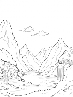 Dragon Scale Mountain Pathway with Gemstones