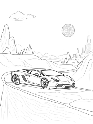 Futuristic Lamborghini on a Crystal Hill