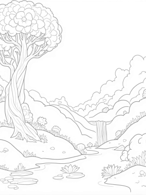 Dreamy Cloudscape with a Colossal Tree and Floating Islands