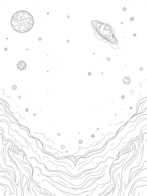 Cosmic Garden with Blooming Planets and Shimmering Comets