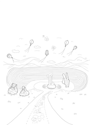 Soccer Ball Stadium with Kites and Sneakers