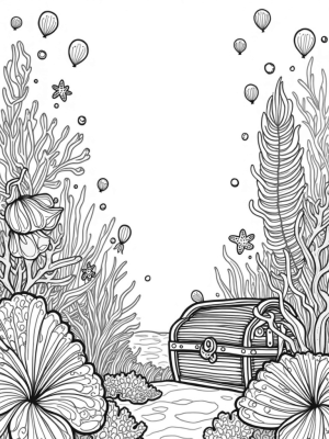 Underwater Garden of Seashells and Coral