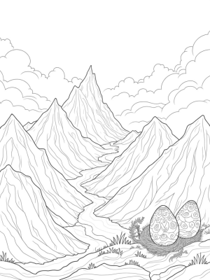 Dragon Scale Mountains with Molten Lava River