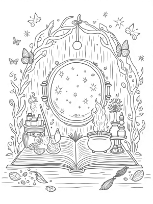 Magical Wizarding Workshop Inside a Spellbook