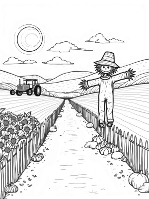 Patchwork Fields and a Scarecrow